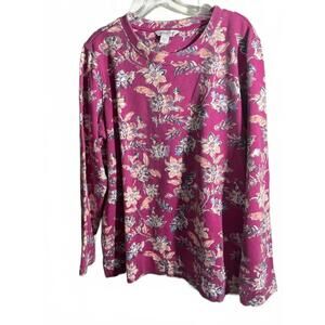 Wildflower Print Long Sleeve Top by Coldwater Creek Large